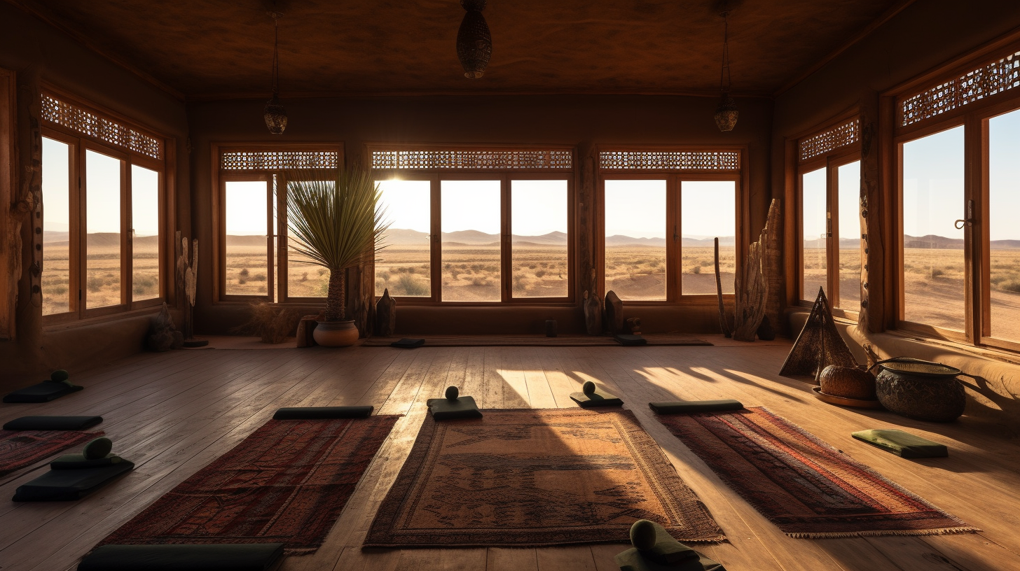 Yoga session in a traditional Moroccan setting